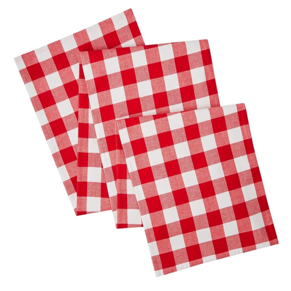 NEW The Pioneer Woman Charming Check Table Runner, Red, 14"W x 90"L
